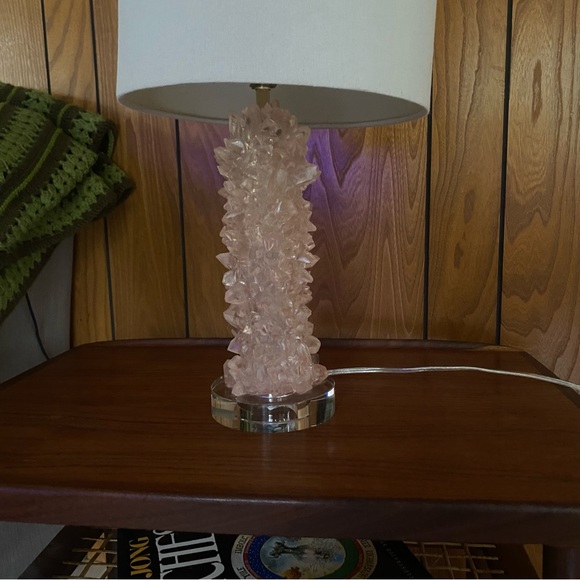 Stunning pink quartz Crystal rock table lamp - Picture 5 of 11